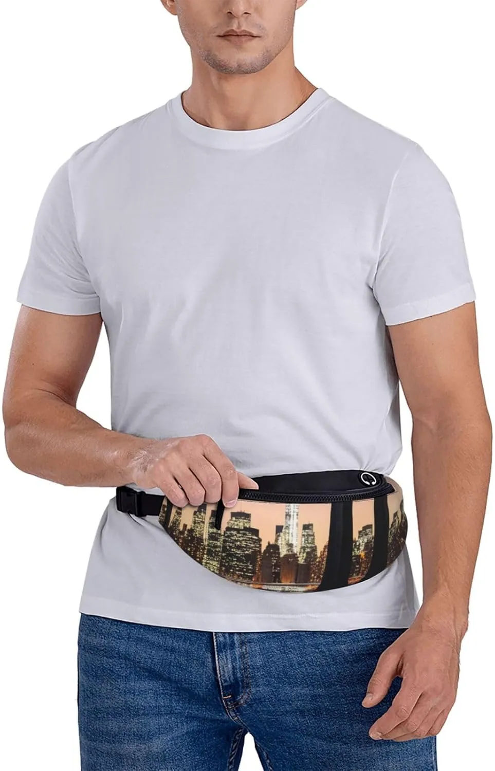 Casual new york Printed Fanny Pack,Crossbody Fanny packs for women Men Waist Bag for Running Travel