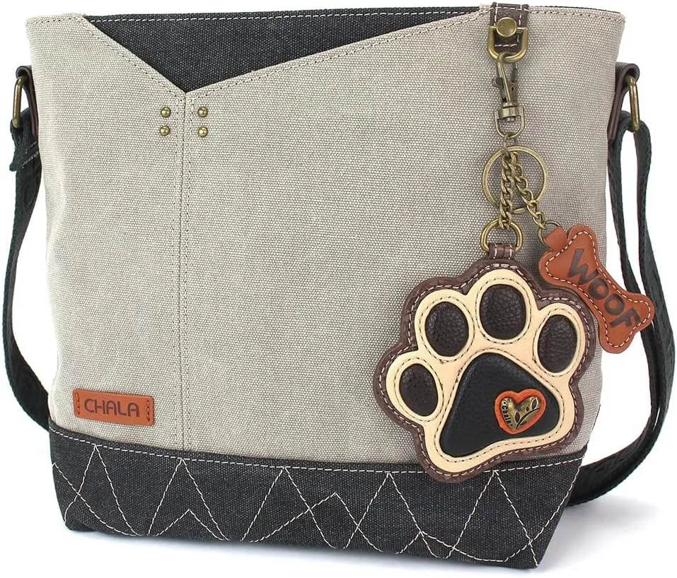 CHALA Prism Crossbody - Ivory Pawprint - Gray