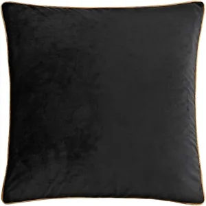 Chambord Euro Shams Black Velvet with Tan Border