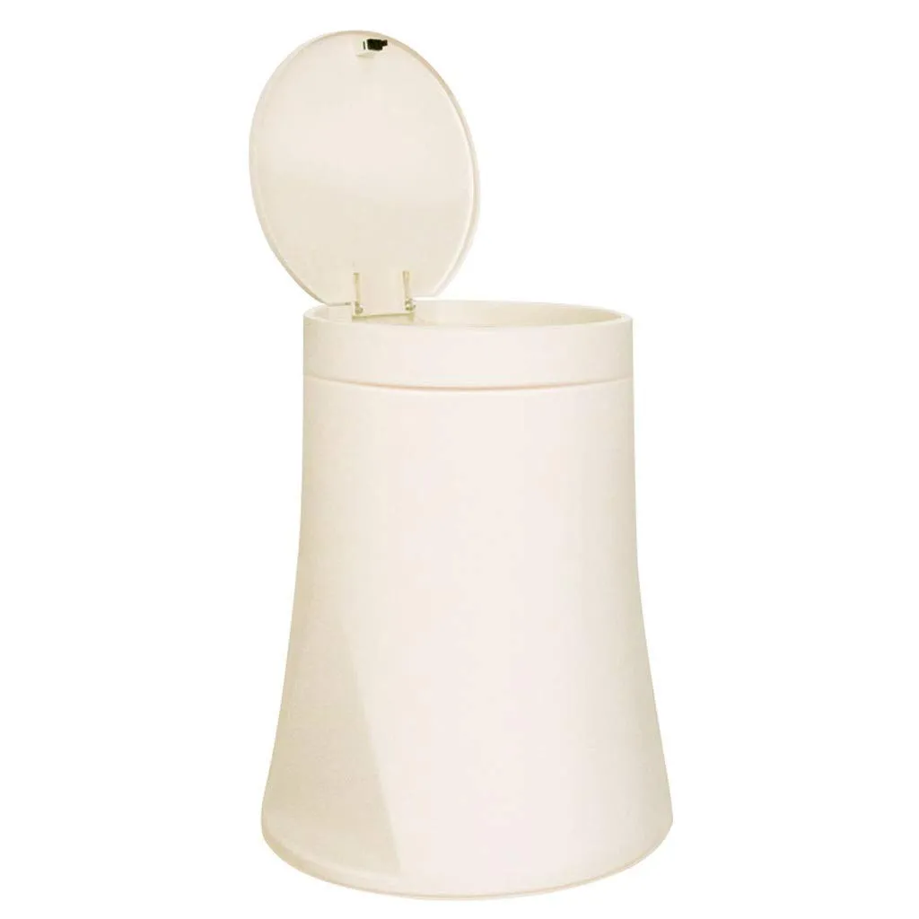 Changeable Bag Trash Can Home Living Room Bedroom Bathroom Creative Round Large Trash Can Garbage Bin (Color : Black) (Beige)