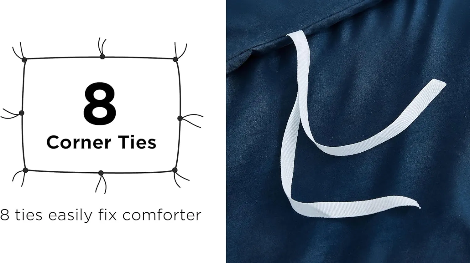 Chezmoi Collection Piers 3-Piece Navy Blue Distressed Velvet Duvet Cover Set Queen Size with Button Closure and 8 Corner Ties, Soft Washed Microfiber Reverse Comforter Cover