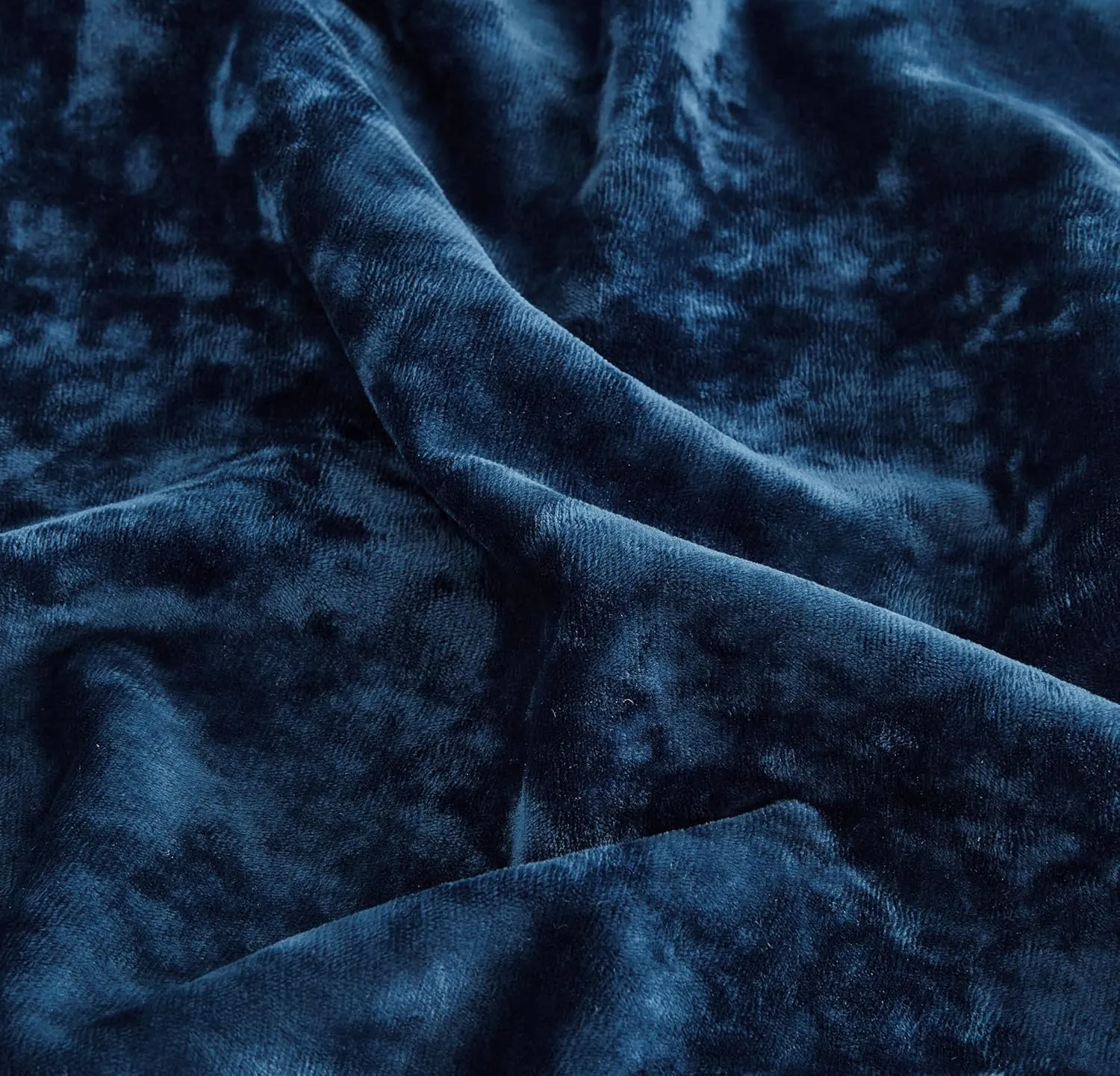 Chezmoi Collection Piers 3-Piece Navy Blue Distressed Velvet Duvet Cover Set Queen Size with Button Closure and 8 Corner Ties, Soft Washed Microfiber Reverse Comforter Cover
