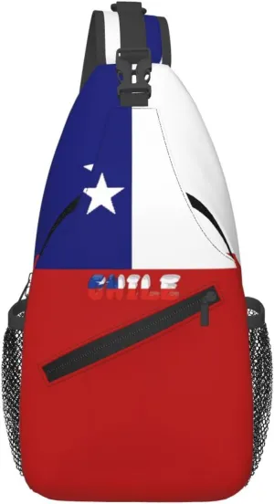 Chile Chilean Flag Crossbody Bags Sling Backpack Cross Chest Bag Sports Shoulder Bag Gym Fanny Pack Adjustable Cycling Daypack Diagonally Rucksack for Running