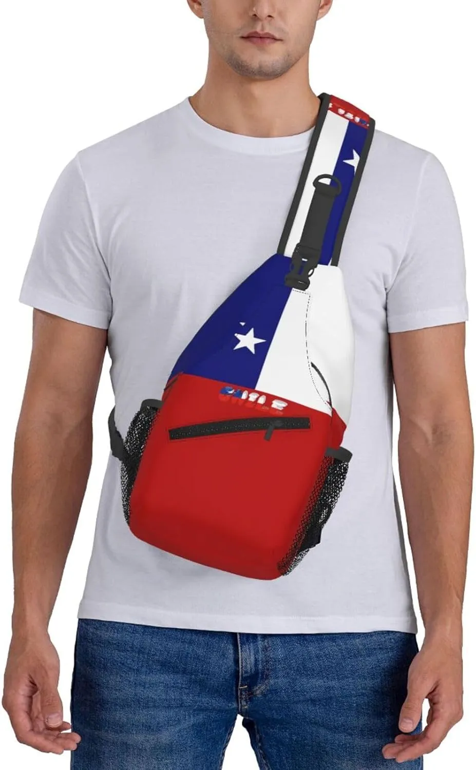 Chile Chilean Flag Crossbody Bags Sling Backpack Cross Chest Bag Sports Shoulder Bag Gym Fanny Pack Adjustable Cycling Daypack Diagonally Rucksack for Running