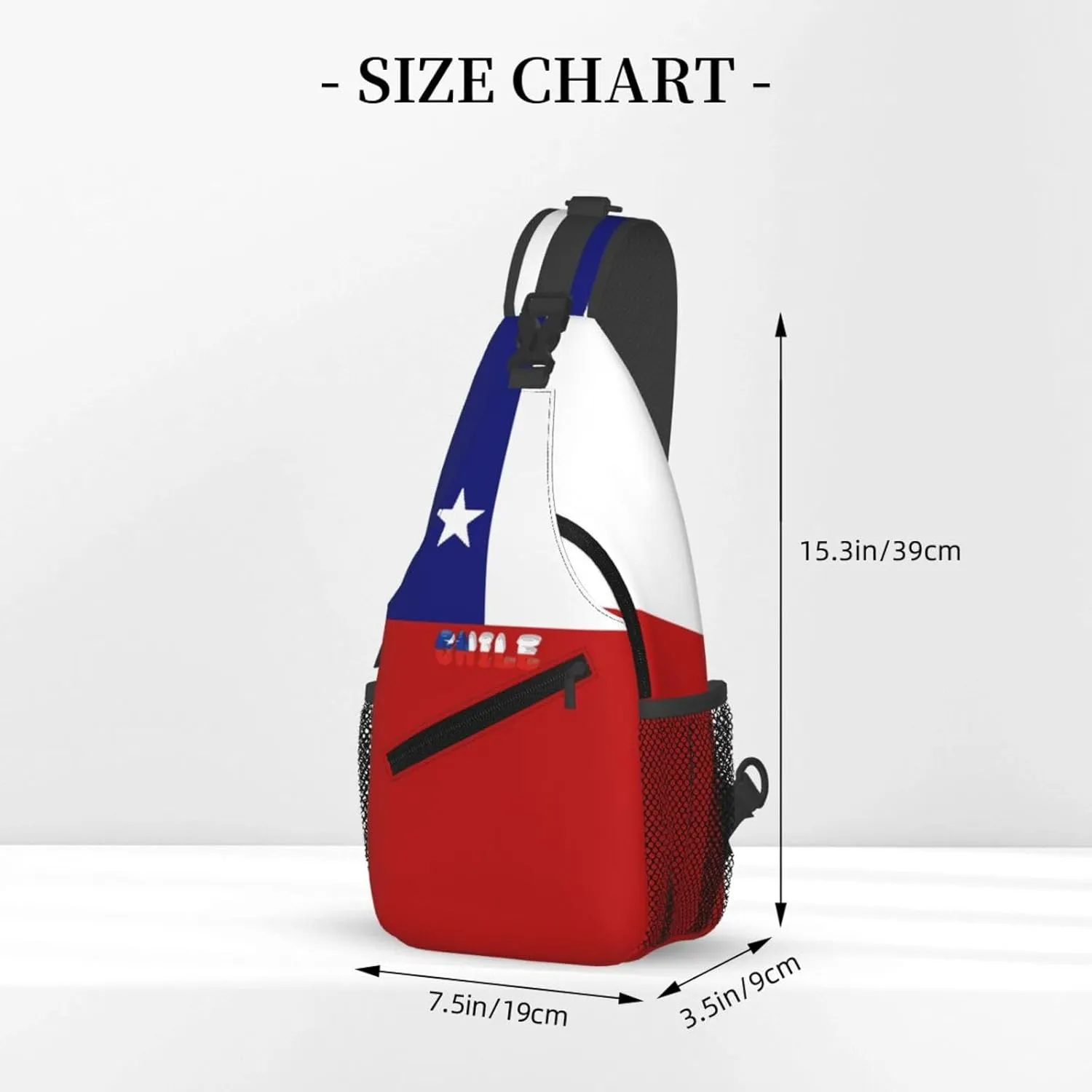 Chile Chilean Flag Crossbody Bags Sling Backpack Cross Chest Bag Sports Shoulder Bag Gym Fanny Pack Adjustable Cycling Daypack Diagonally Rucksack for Running
