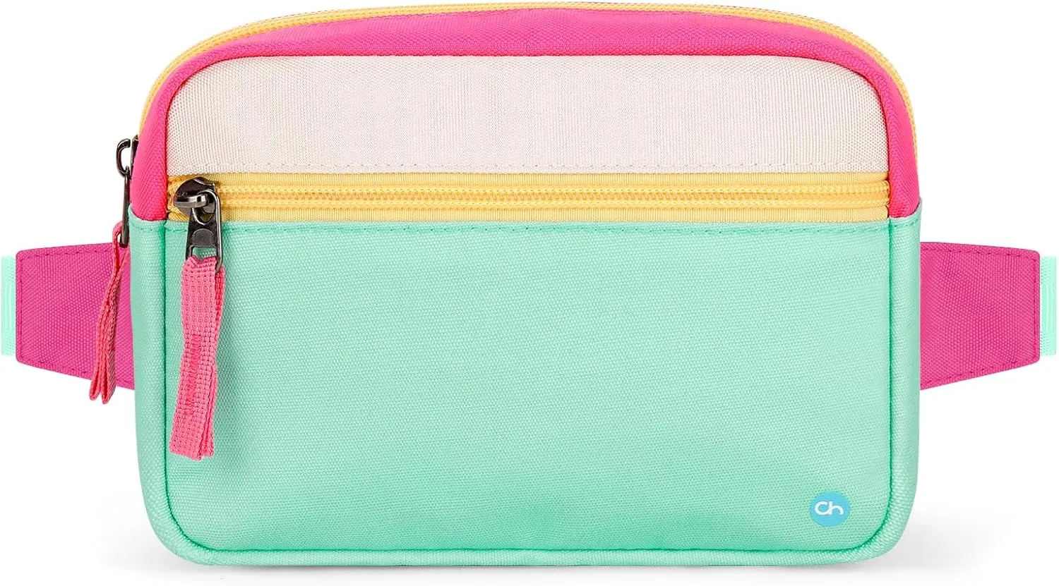 Choco Mocha Kids Fanny Pack for Girls, Kids Pink Belt Bag for Girls, Teal, Large, Pink&Teal