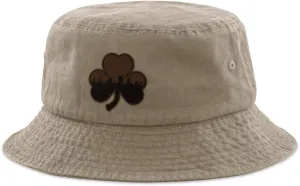 Chowdaheadz Boston Skyline Shamrock Leather Patch Bucket Hat