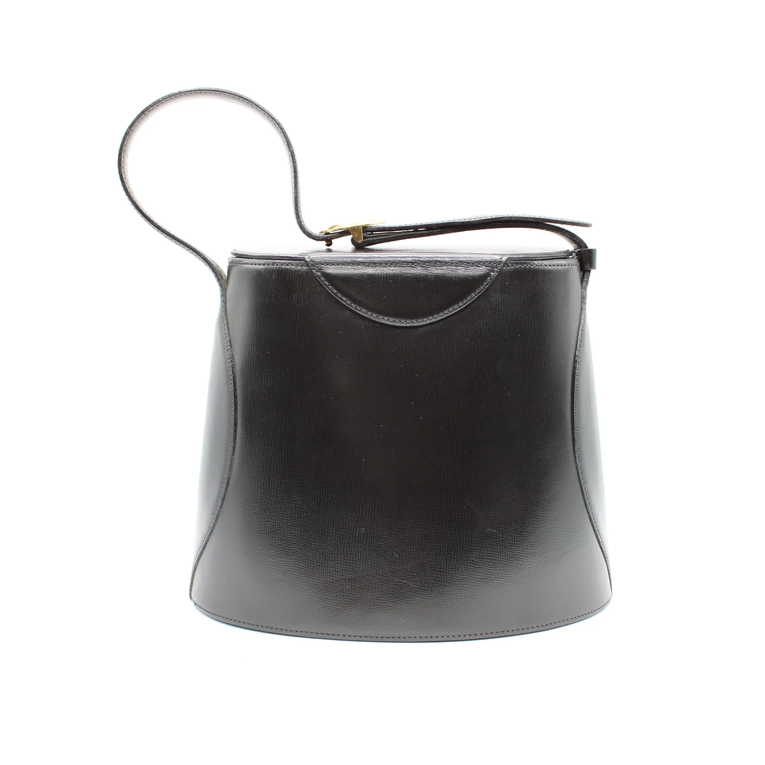 Christian Dior Gold Logo Accent Black Leather Handle Bag