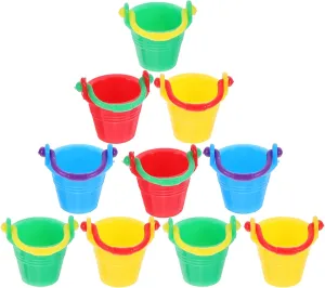 Ciieeo Set of 10 Miniature House Decor Buckets - Tiny Model Water Bucket Crafts