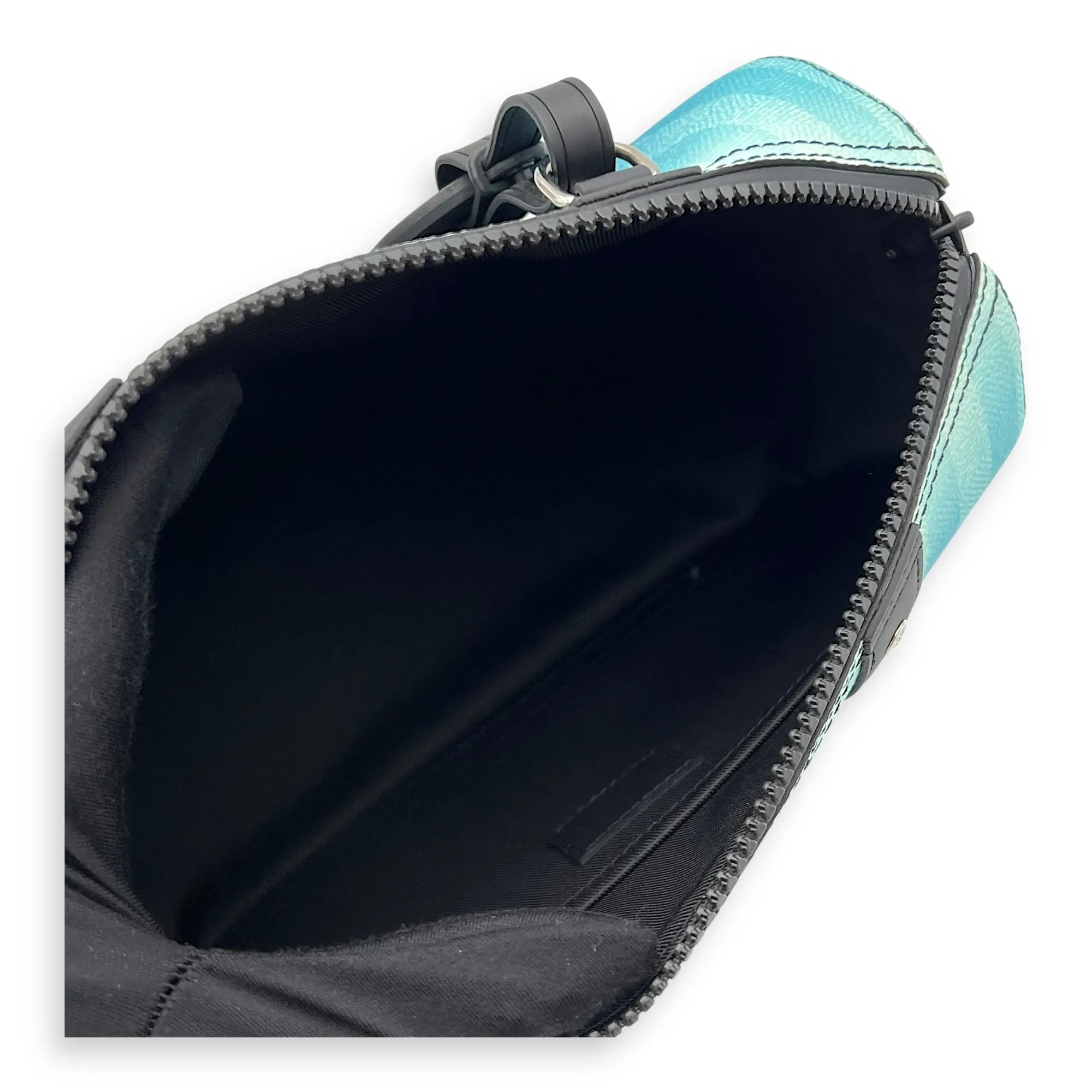 City keepall Crossbody Bag Medium Blue in Canvas, Black hardware