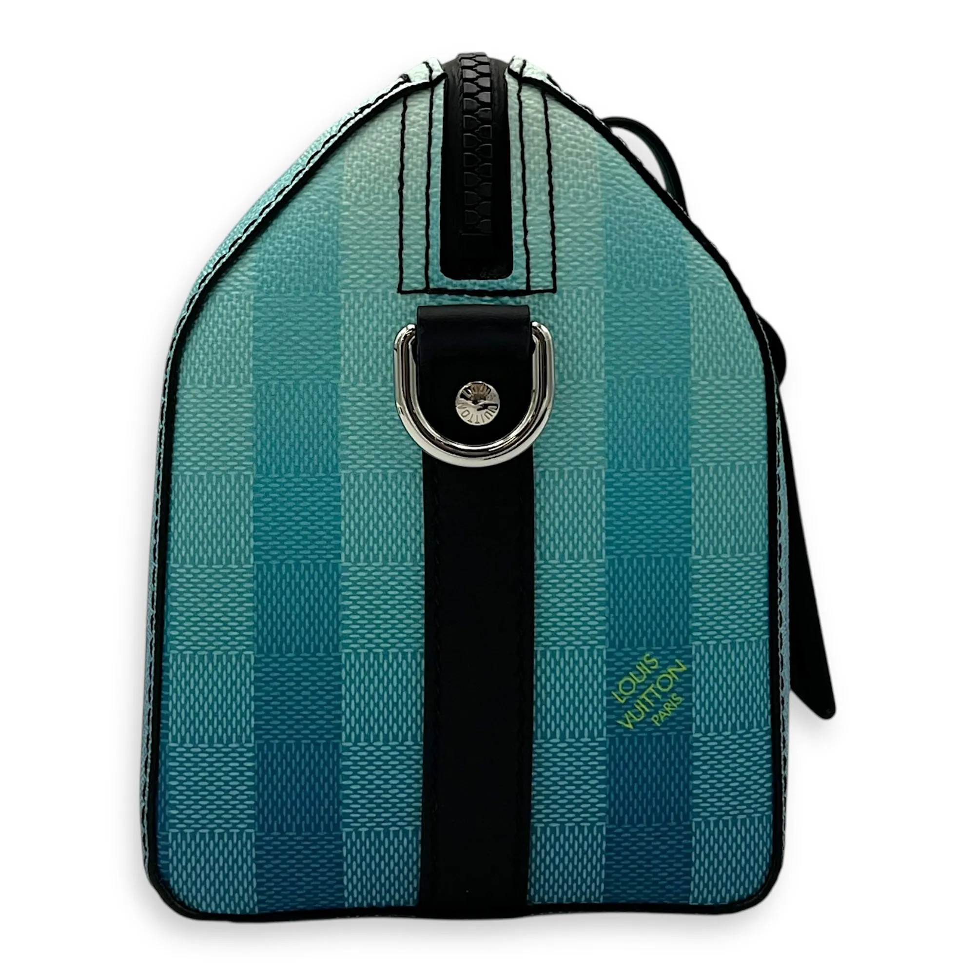 City keepall Crossbody Bag Medium Blue in Canvas, Black hardware