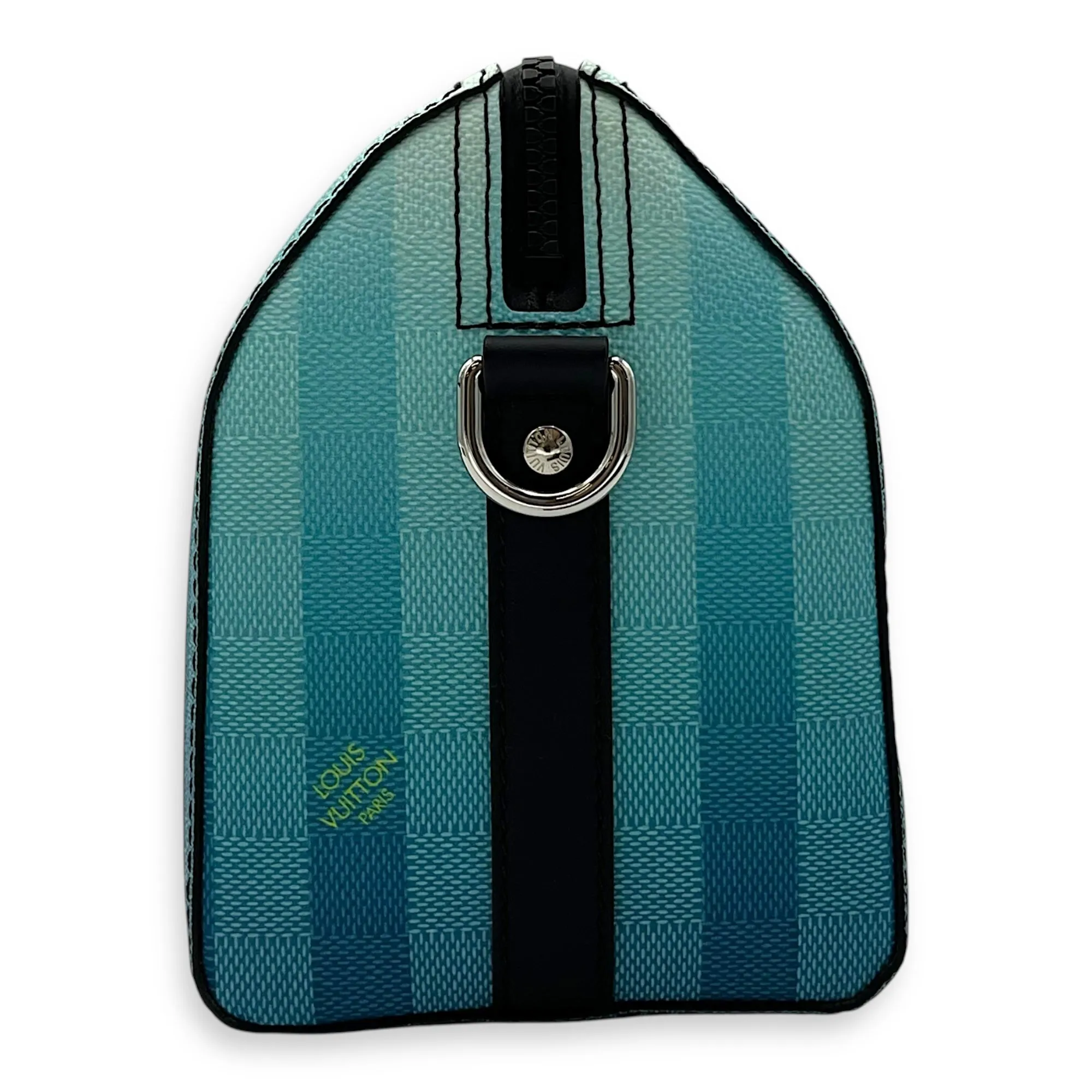 City keepall Crossbody Bag Medium Blue in Canvas, Black hardware