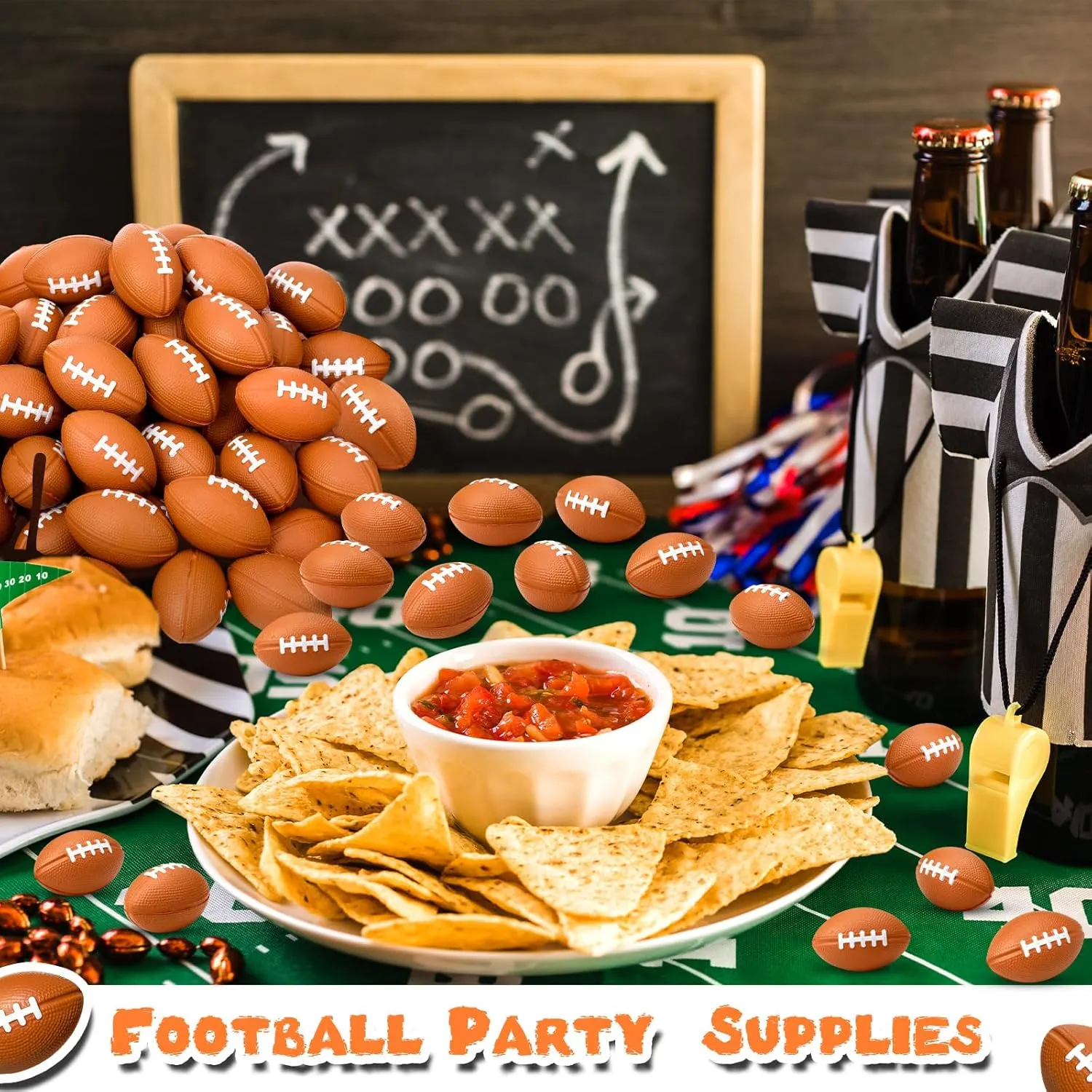 Civaner 100 Packs Mini Football Sports Stress Balls Foam Small Football Mini Sports rugbys Small Foam Relief Balls Party Favors for Carnival Reward