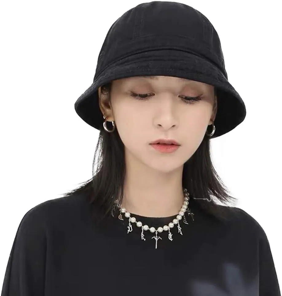 CLAPE Bucket Hat for Women Mens Unisex Packable Washed Cotton Bucket Hat Summer Outdoor Cap Beach Bucket Hats