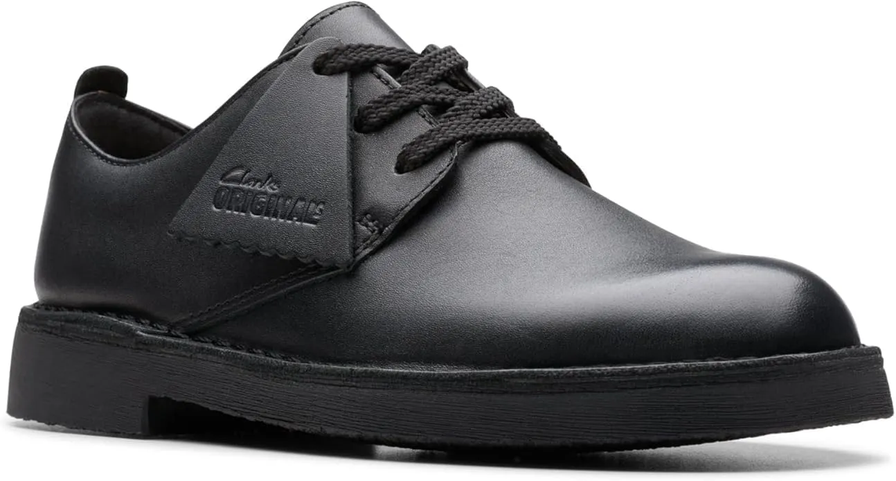 Clarks Kids Original Desert London O Black Leather, Black Leather, 11.5 Wide Big Kid