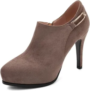 ClassicSter Womens High Heels Pumps Platform Ankle Boots Stiletto Heel Pointed Toe Zip Booties Shoes