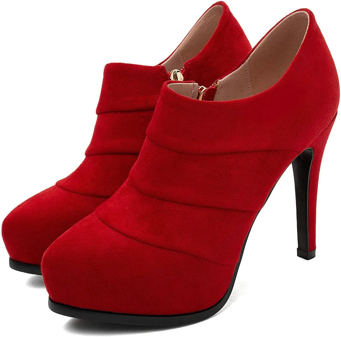 ClassicSter Womens High Heels Pumps Platform Ankle Boots Stiletto Heel Pointed Toe Zip Booties Shoes