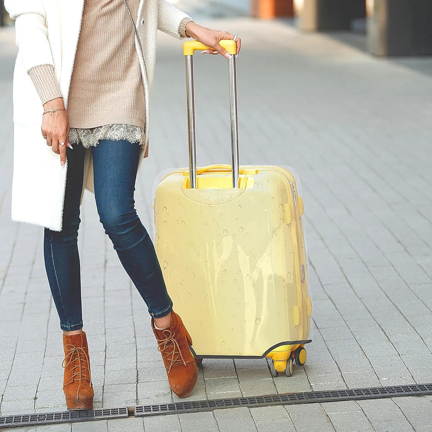 Clear Luggage Cover for 28 inch Suitcase Tsa Approved Thicken PVC Plastic Suitcase Protector Cover for Baggage Travel Waterproof.