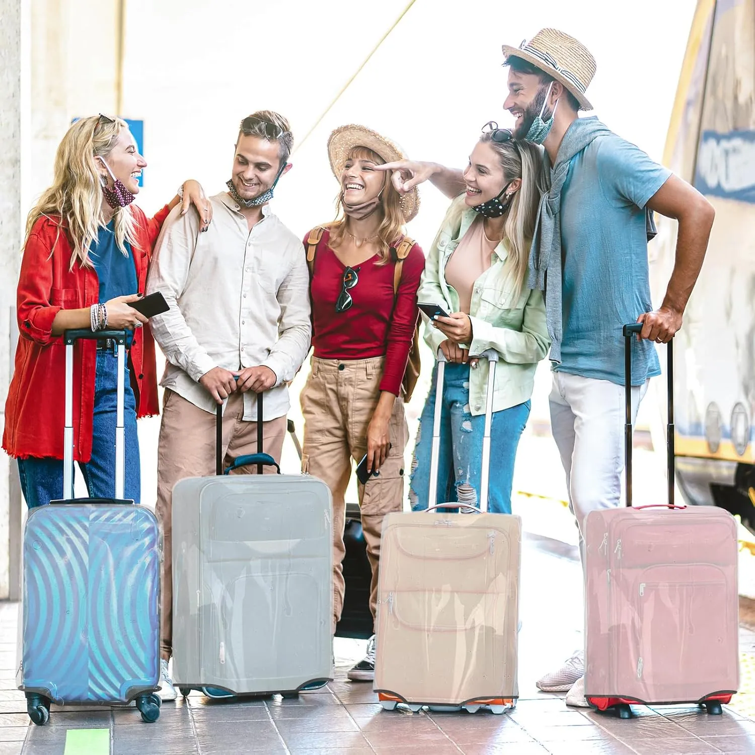 Clear Luggage Cover for 28 inch Suitcase Tsa Approved Thicken PVC Plastic Suitcase Protector Cover for Baggage Travel Waterproof.