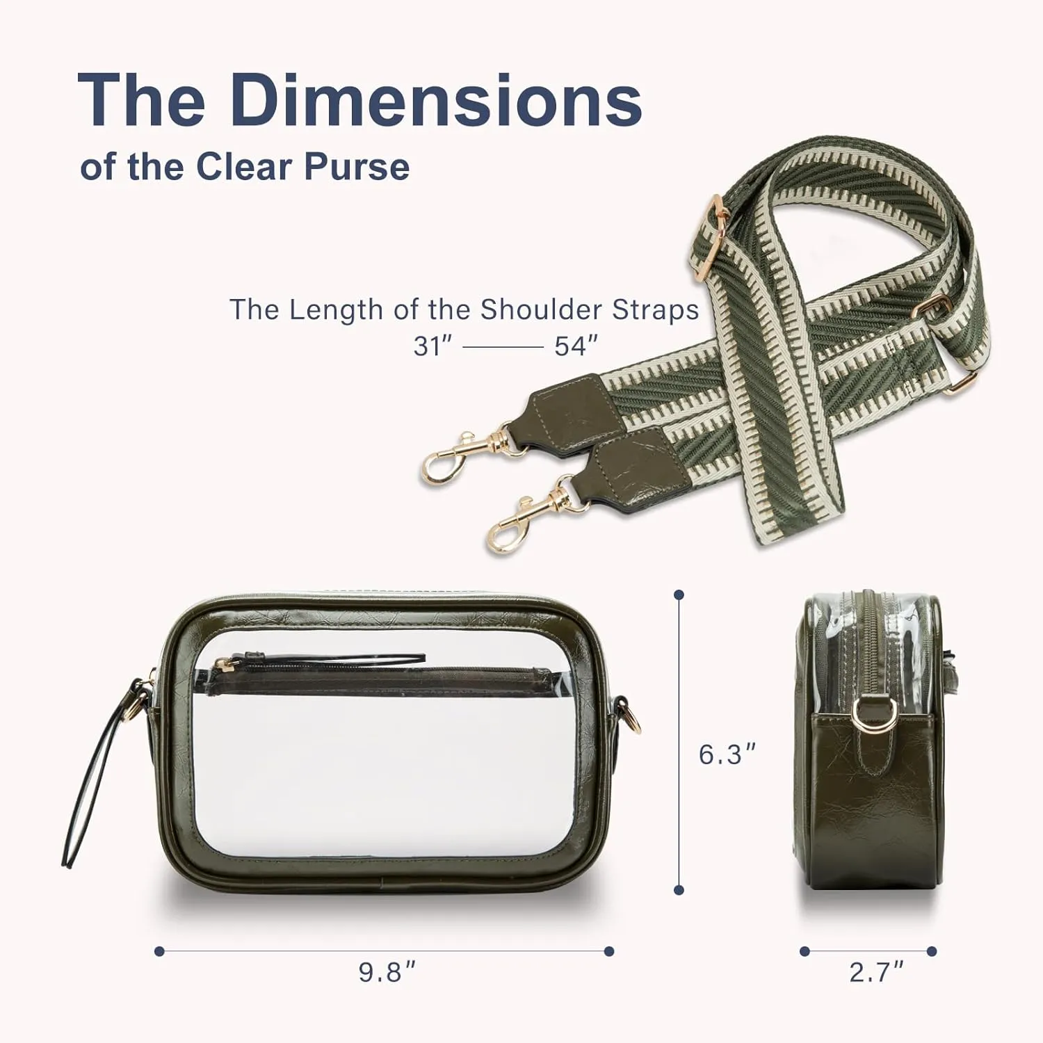 Clear Purse for Women, Clear Bag for Stadium Events