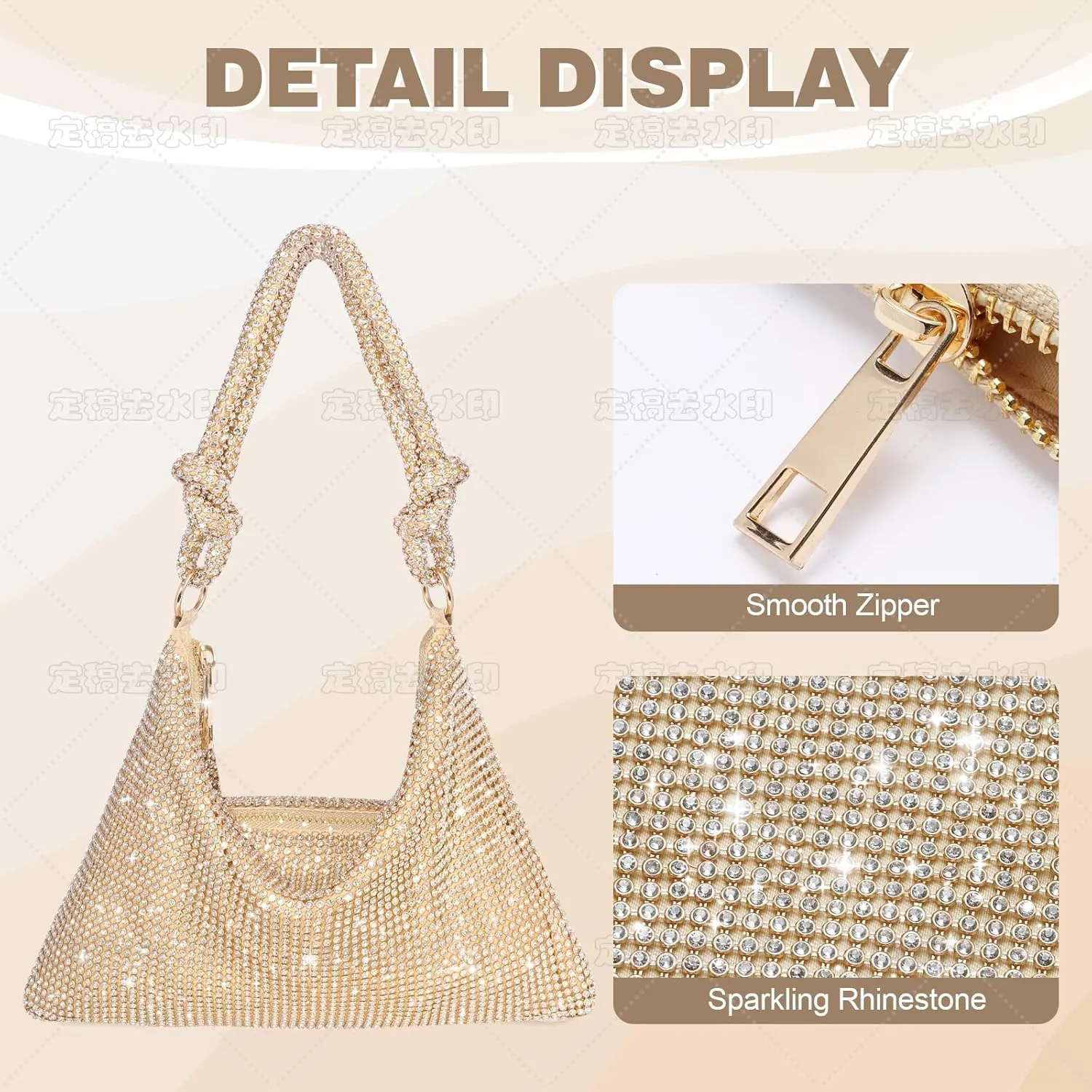 Clutch Purse for Women,Sparkly Rhinestone Evening Bag Wedding & Party Accessories,Handbag Fits Phone,Wallet & Lipstick