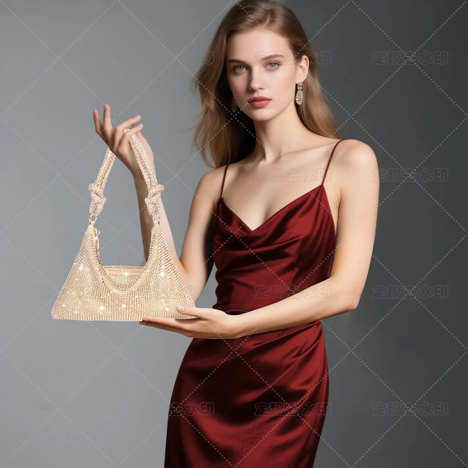 Clutch Purse for Women,Sparkly Rhinestone Evening Bag Wedding & Party Accessories,Handbag Fits Phone,Wallet & Lipstick