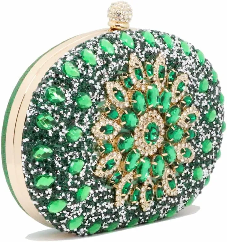 Clutch Purses for Women Evening Bag Nude Purse Luxury Handbag Bride Wallet Glitter Multicolor Rhinestone Bags