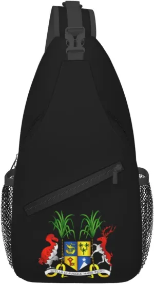Coat of Arms of Mauritius Original Version Crossbody Bags For Women Men Chest Backpack Gym Shoulder Bag Travel Outdoor Sports Casual Crossbody Bags
