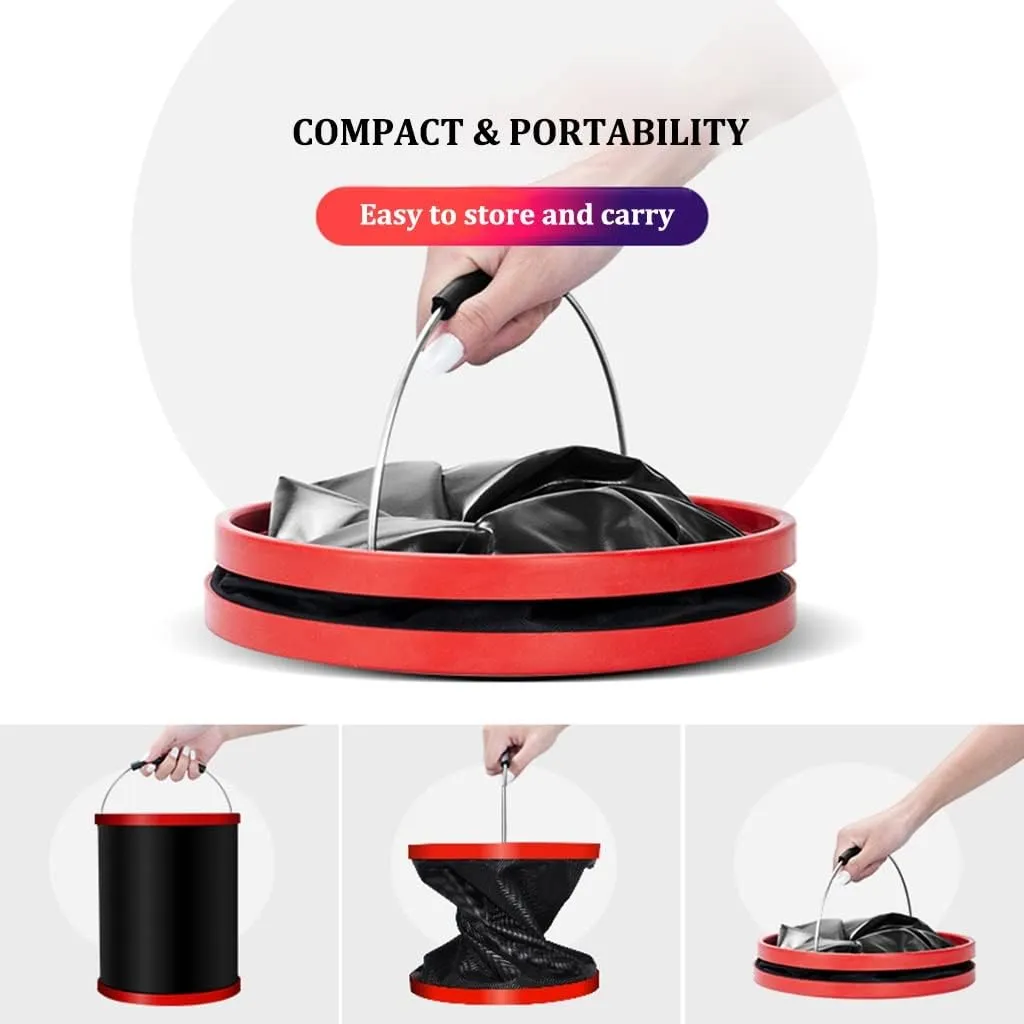 Collapsible Buckets, Camping Water Storage Container, Portable Folding Bucket Wash Basin for Travelling Camping Hiking Fishing Boating Gardening, Easy Storage (Size : 9L)