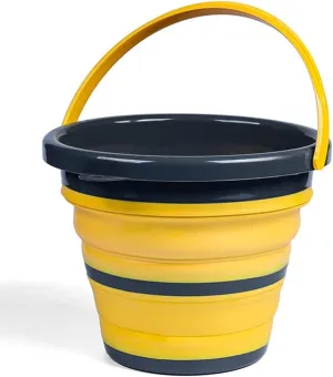 Collapsible Plastic Bucket, 5L Portable Folding Bucket with Handle, Collapsible Sink Bucket for Hiking Camping Gardening, Outdoor Portable Water Pail for Cleaning (Color : /Gray)