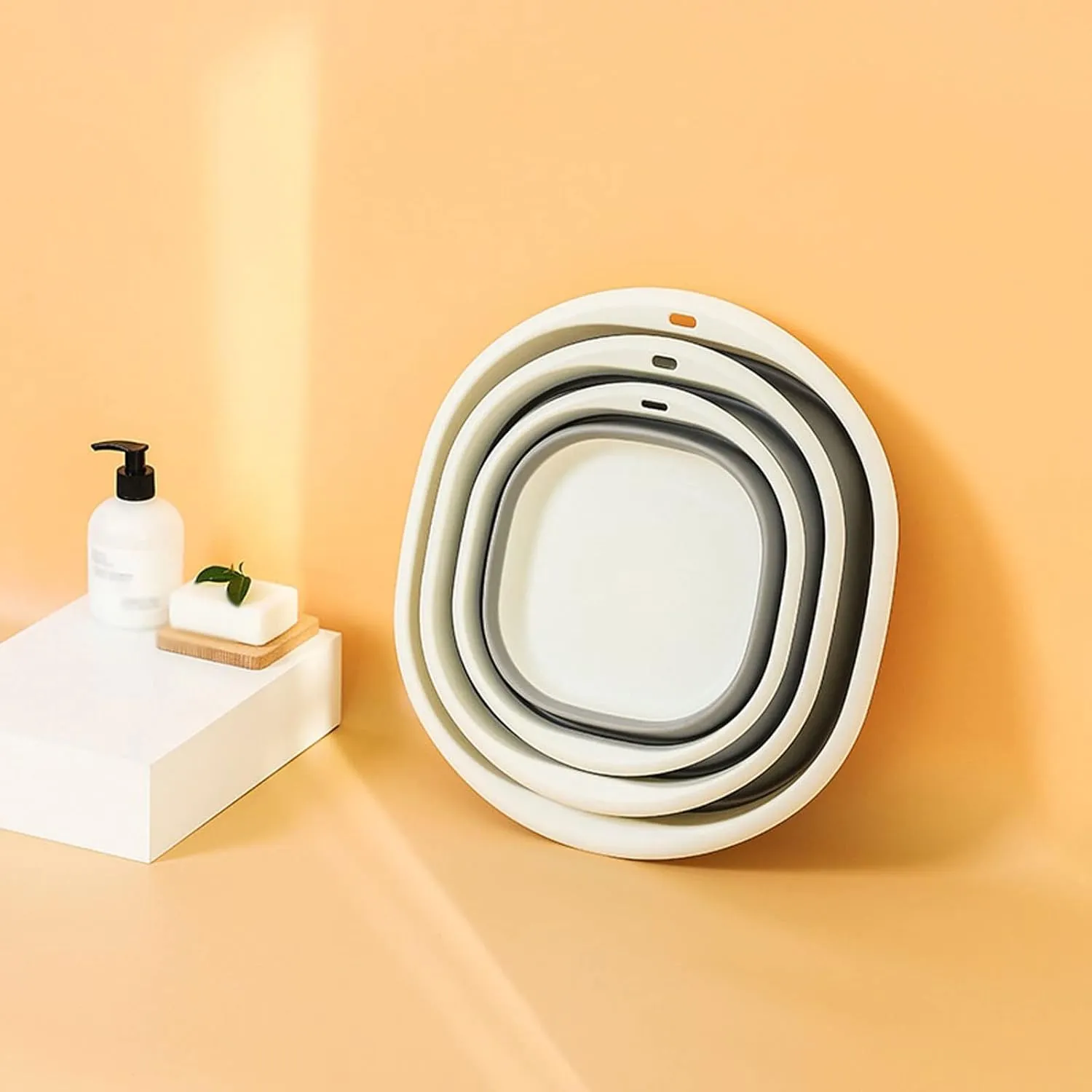 Collapsible wash Basin Plastic Folding Basins Silicon Bucket for Travel Camping Fishingcar wash Bathroom Multifunctional Home Accessories(US-Size S)