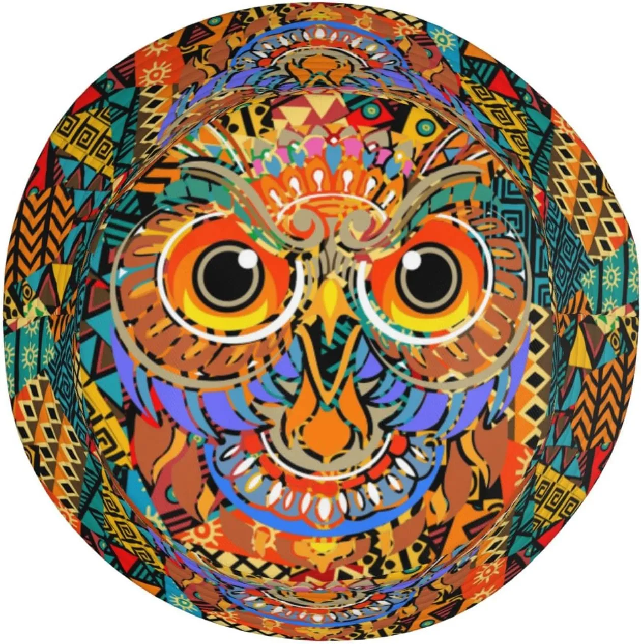 Colorful Owl Head Bucket Hat Fisherman Hat Beach Cap Sun Travel Hat Outdoor Cap for Men Women Adults