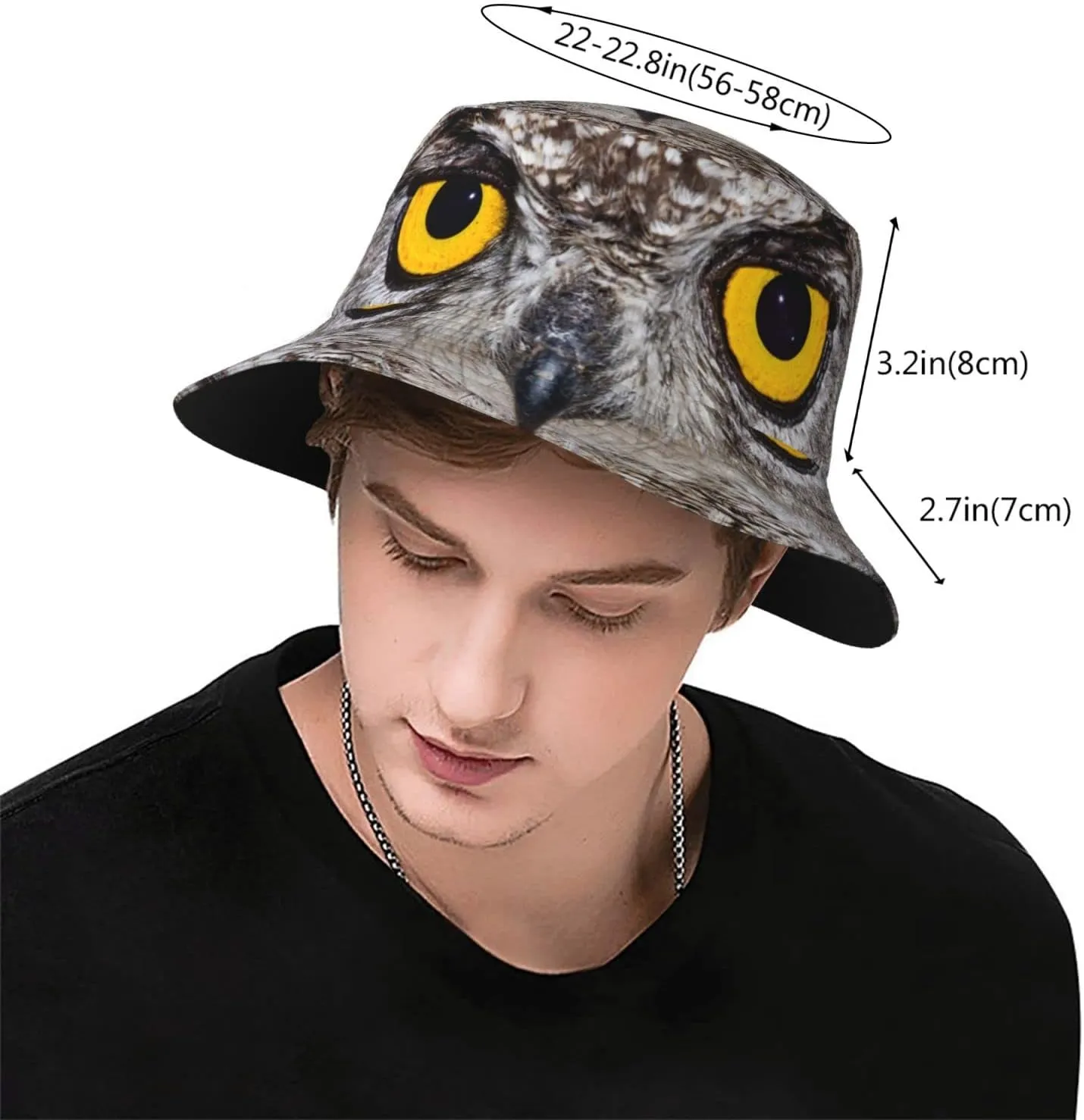 Colorful Owl Head Bucket Hat Fisherman Hat Beach Cap Sun Travel Hat Outdoor Cap for Men Women Adults