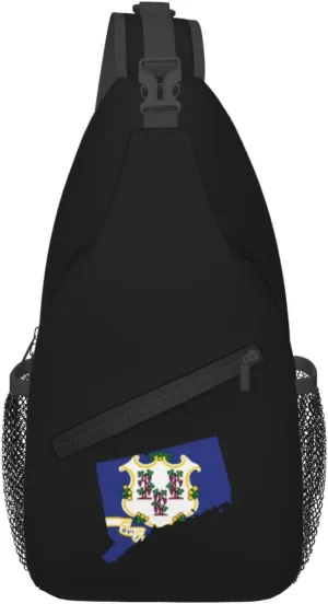 Connecticut Terrain Map Crossbody Bags For Women Men Chest Backpack Gym Shoulder Bag Travel Outdoor Sports Casual Crossbody Bags