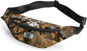 Cool Deer Camouflage Hunting Cute Fanny Pack Crossbody Lightweight Waist Bag for Men Women Outdoors Sports Hiking