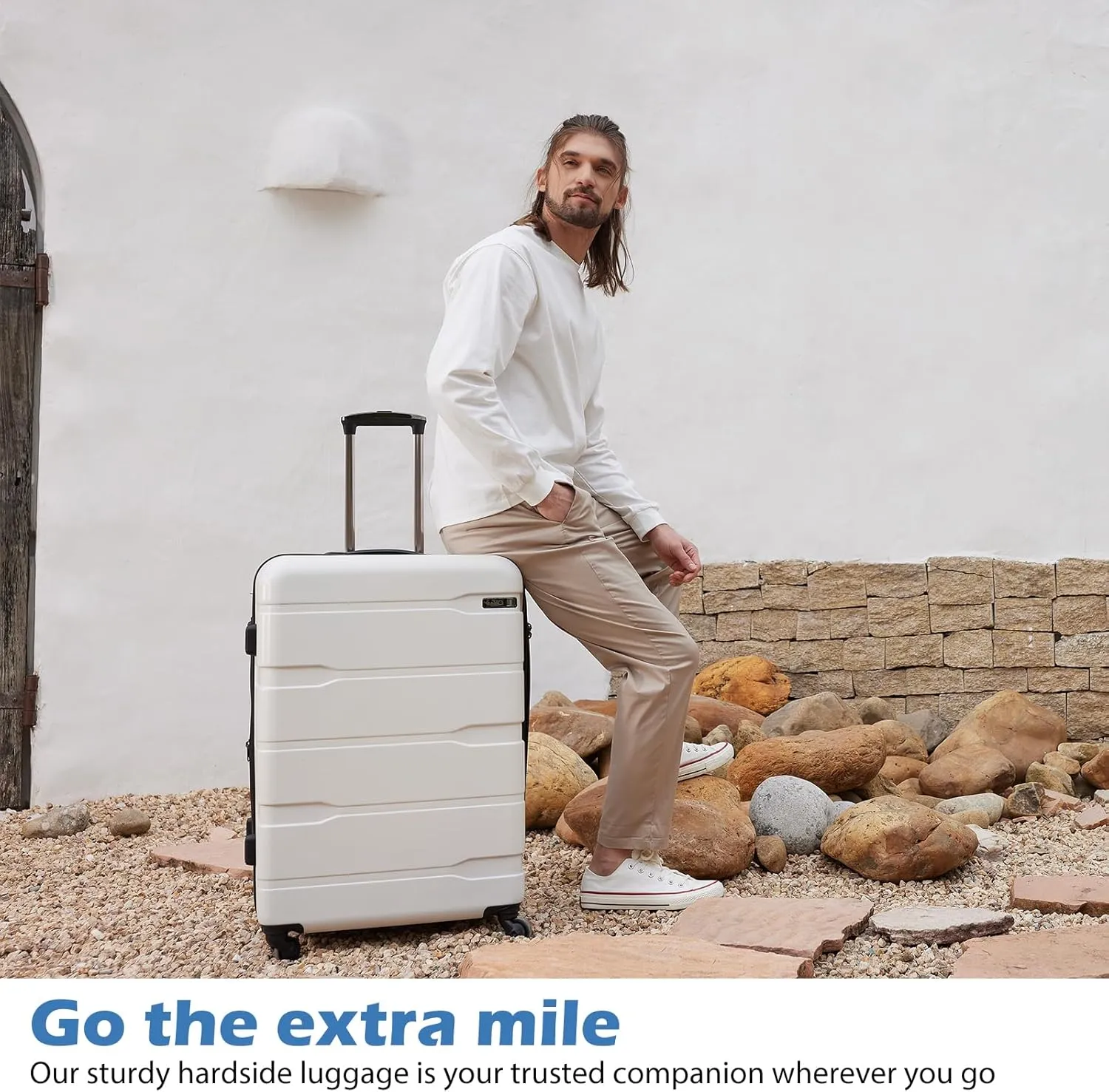 Coolife Luggage Expandable(only 28") Suitcase PC ABS Spinner Built-In TSA lock 20in 24in 28in Carry on (Radiant Pink., L(28in).)