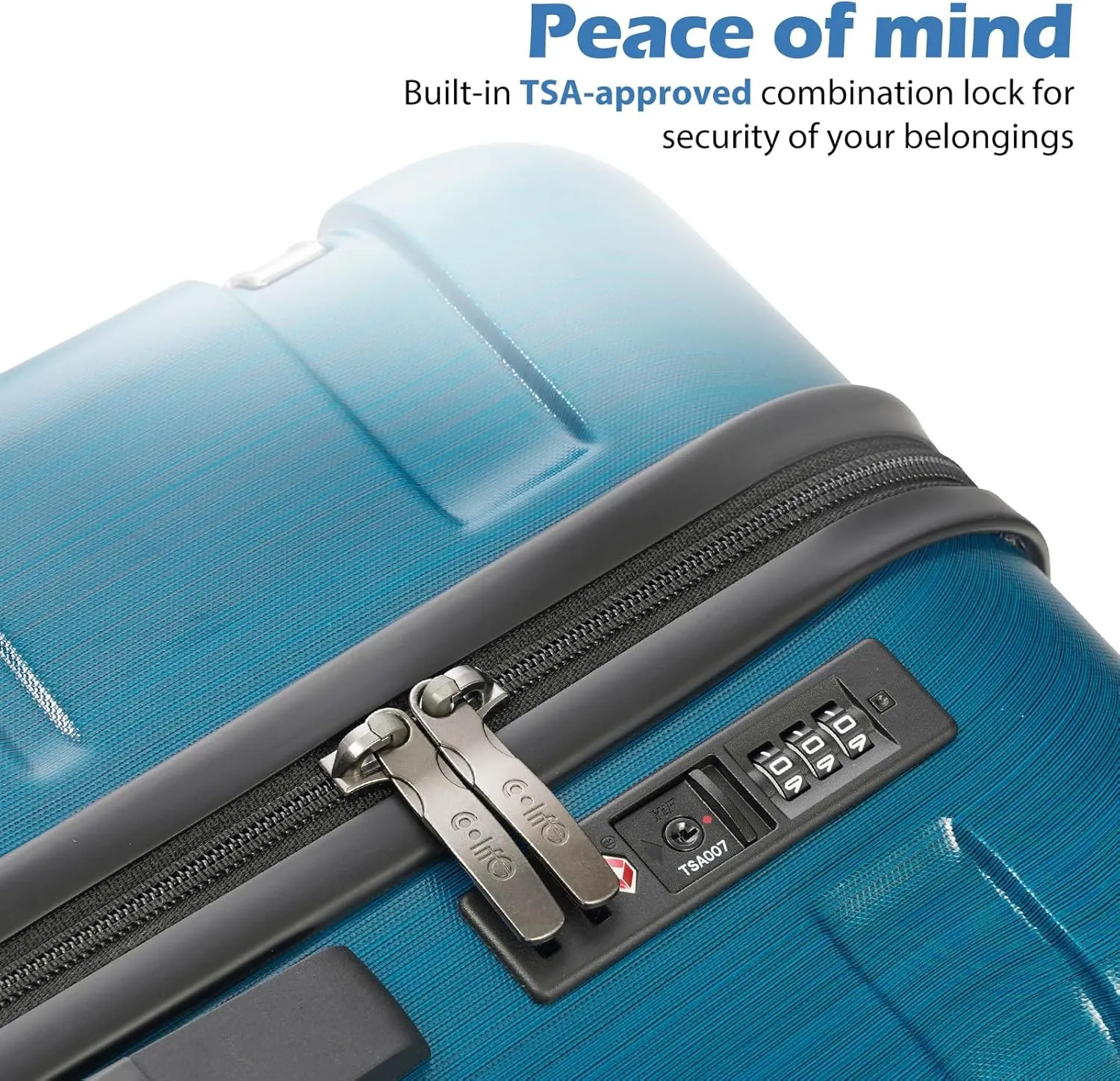 Coolife Luggage Expandable(only 28") Suitcase PC ABS Spinner Built-In TSA lock 20in 24in 28in Carry on (Teal., S(20in_carry on))