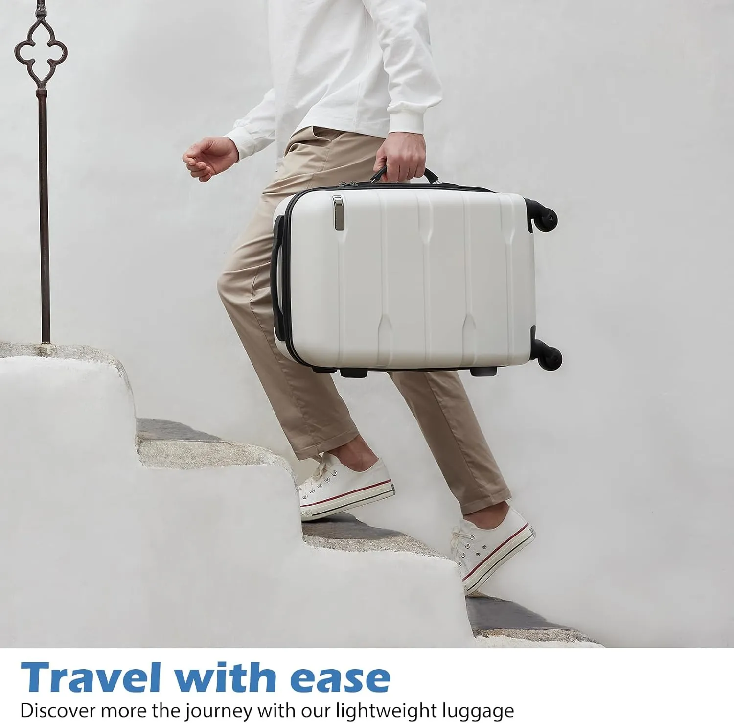 Coolife Luggage Expandable(only 28") Suitcase PC ABS Spinner Built-In TSA lock 20in 24in 28in Carry on (Teal., S(20in_carry on))