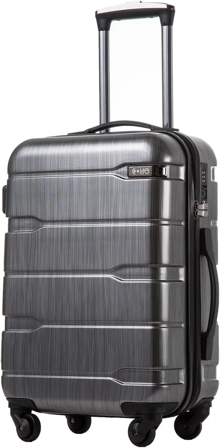 Coolife Luggage Expandable(only 28") Suitcase PC ABS Spinner Built-In TSA lock 20in 24in 28in Carry on