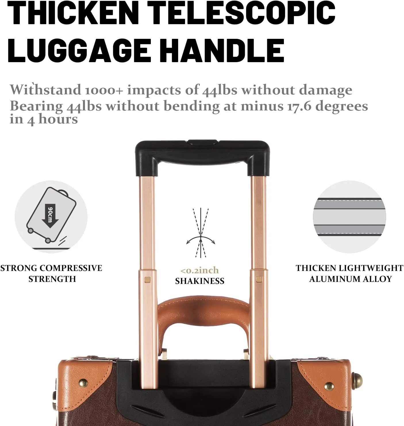 COTRUNKAGE Vintage Checked Luggage Sets 2 Piece TSA Lock Suitcase for Women with 16" Suitcase Bag, Cocoa Brown