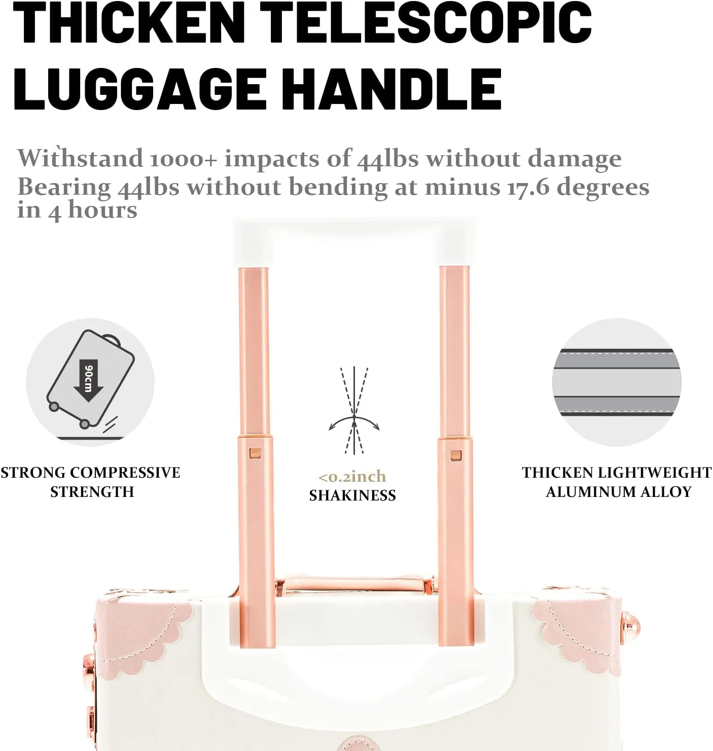 COTRUNKAGE Vintage Suitcases Set on Wheels, 20 Inch White Carry-on Luggage 2 Piece Set with 13" Hard Shell Train Case Womens, Cream White