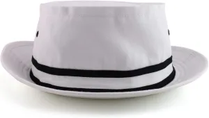 Cotton Twill Fisherman Roll Up Bucket Hat with Stripe Band