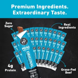 Country Archer Mini Beef Jerky Sticks - Grass Fed Beef Sticks Individually Wrapped, Mini Beef Sticks Bulk, Beef Jerky Snack Packs, Gluten Free, Paleo, Keto - .5 oz Meat Sticks (Pack of 36)