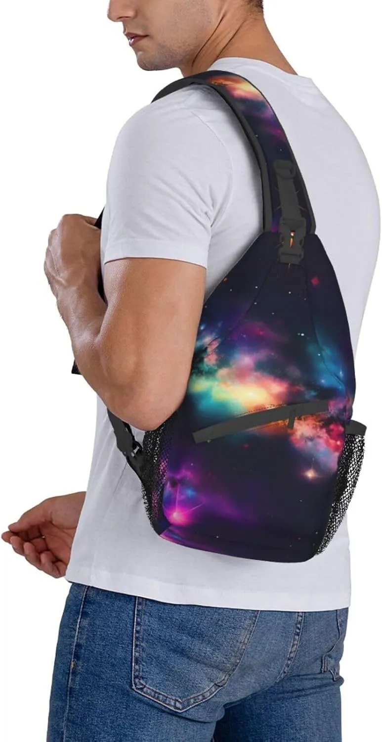 Cow Black Spot Unisex Crossbody Backpack Travel Hiking Casual Chest Bags Lightweight Fashion