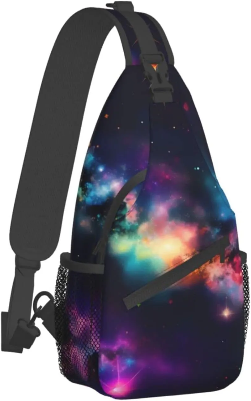 Cow Black Spot Unisex Crossbody Backpack Travel Hiking Casual Chest Bags Lightweight Fashion