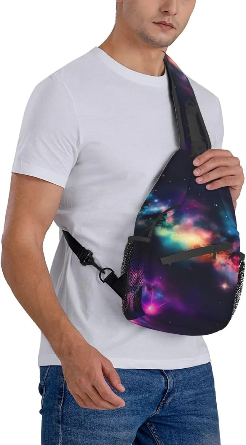 Cow Black Spot Unisex Crossbody Backpack Travel Hiking Casual Chest Bags Lightweight Fashion