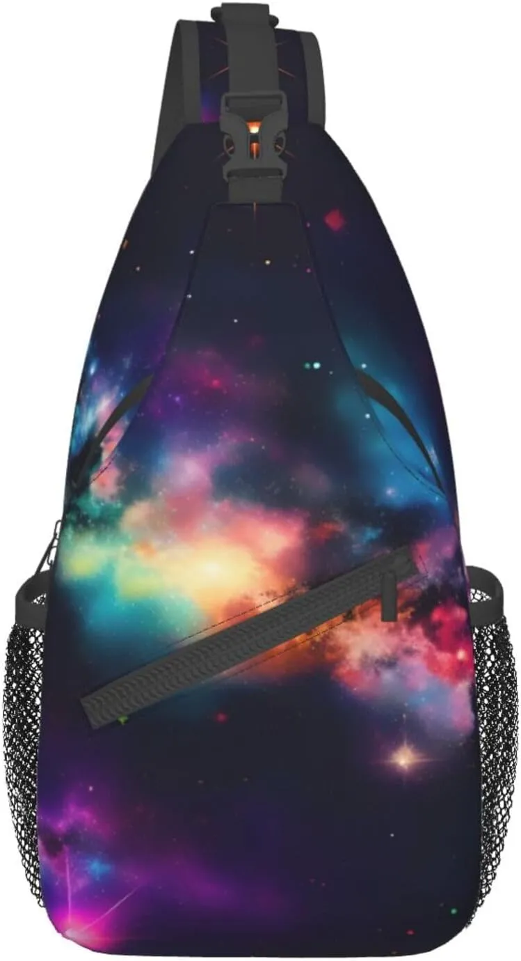 Cow Black Spot Unisex Crossbody Backpack Travel Hiking Casual Chest Bags Lightweight Fashion