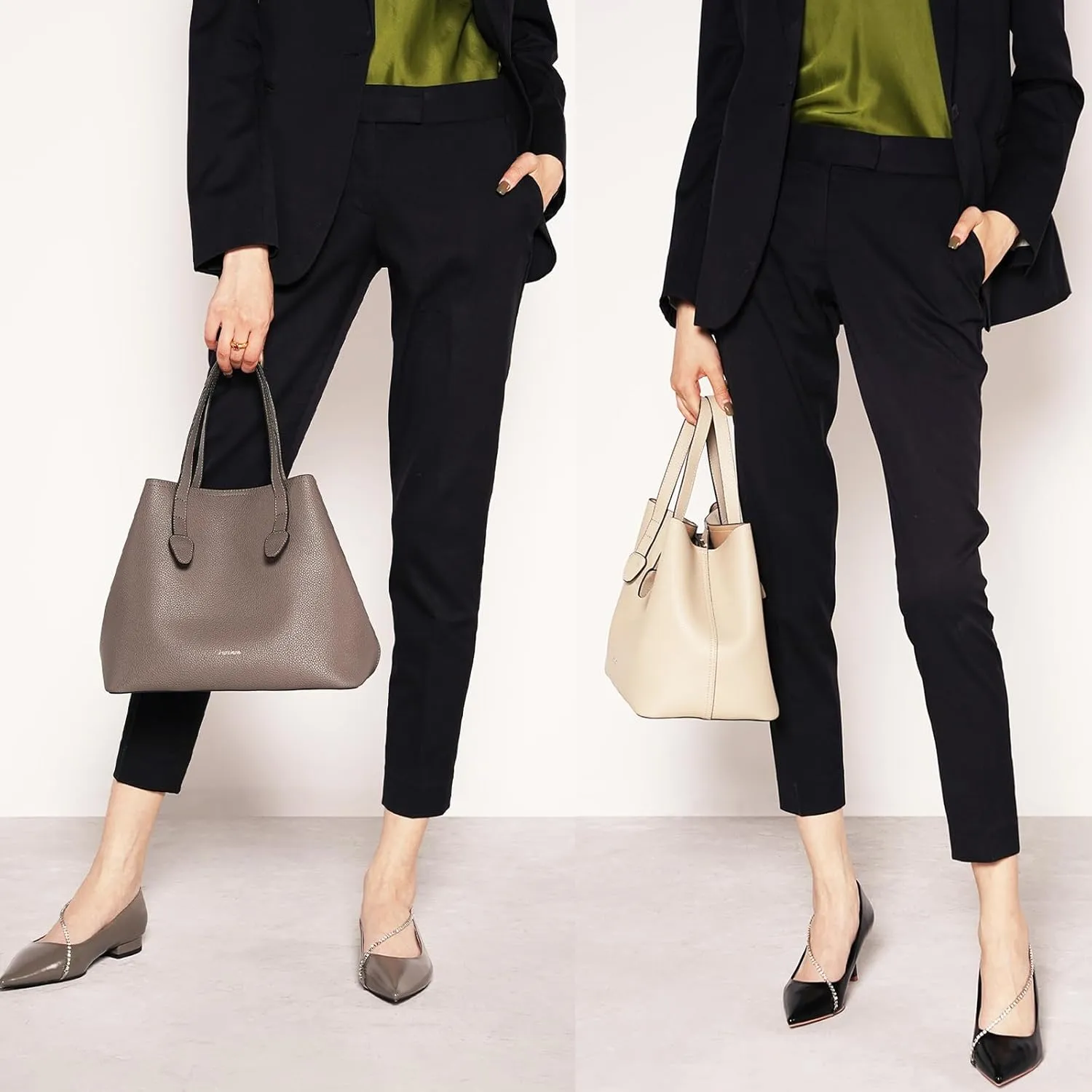 C.Paravano Large Capacity Tote Handbag | Full Grain Leather Tote Bag | Hobo Bag | Women's Top Handle Tote | Travel Work Tote