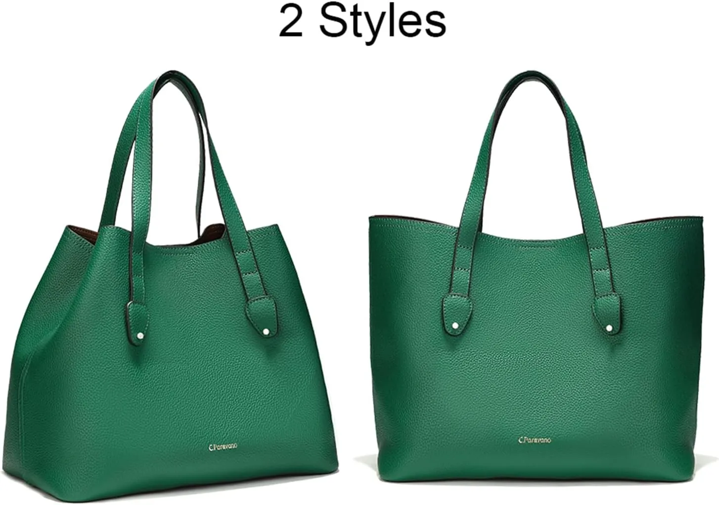 C.Paravano Large Capacity Tote Handbag | Full Grain Leather Tote Bag | Hobo Bag | Women's Top Handle Tote | Travel Work Tote
