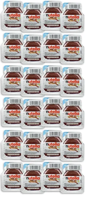 crait Nutella Chocolate Hazelnut Spread, 0.52 oz Single Serve Mini Snack Pack 24 Pack 100 Calorie Portion Control Packs, School Lunch Boxes, Work Office Breakrooms, Travel and On-The-Go Nutella Packs